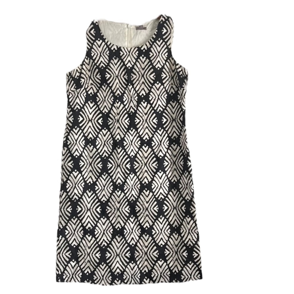 J. Jill Black and White Geometric Mini Dress